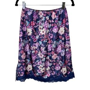 2/$20   Vintage Floral Satin Slip Skirt